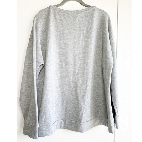 CJ Banks Rhinestone Sweatshirt Gray With Gold and Silver Rhinestones Size X -14W - Picture 6 of 9